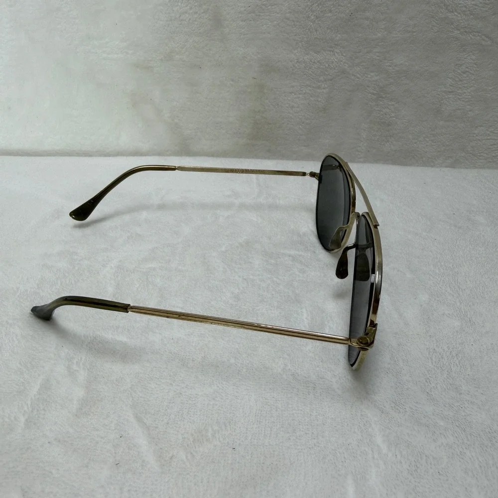 VTG Foster Grant FF77‎ Aviator Sunglasses Gold Metal Frame Gray Lens USA  Mens